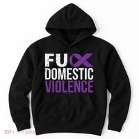 Fuck Domestic Violence Awareness Purple Ribbon Hoodie thumb 0