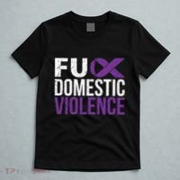 Fuck Domestic Violence Awareness Purple Ribbon T-Shirt thumb 5