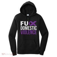 Fuck Domestic Violence Awareness Purple Ribbon Women's Hoodie thumb 0