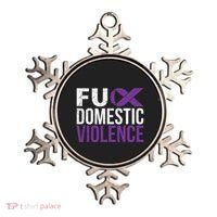Fuck Domestic Violence Awareness Purple Ribbon Ornament thumb 0