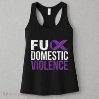 Fuck Domestic Violence Awareness Purple Ribbon Women's Tank Top thumb 3