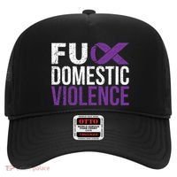 Fuck Domestic Violence Awareness Purple Ribbon Hat thumb 0