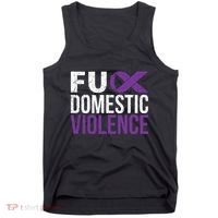 Fuck Domestic Violence Awareness Purple Ribbon Tank Top thumb 0