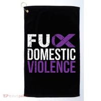 Fuck Domestic Violence Awareness Purple Ribbon Golf Towel thumb 0