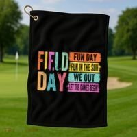 Field Day Vibes Fun Day Fun In The Sun Last Day Of School Gift Golf Towel thumb 1