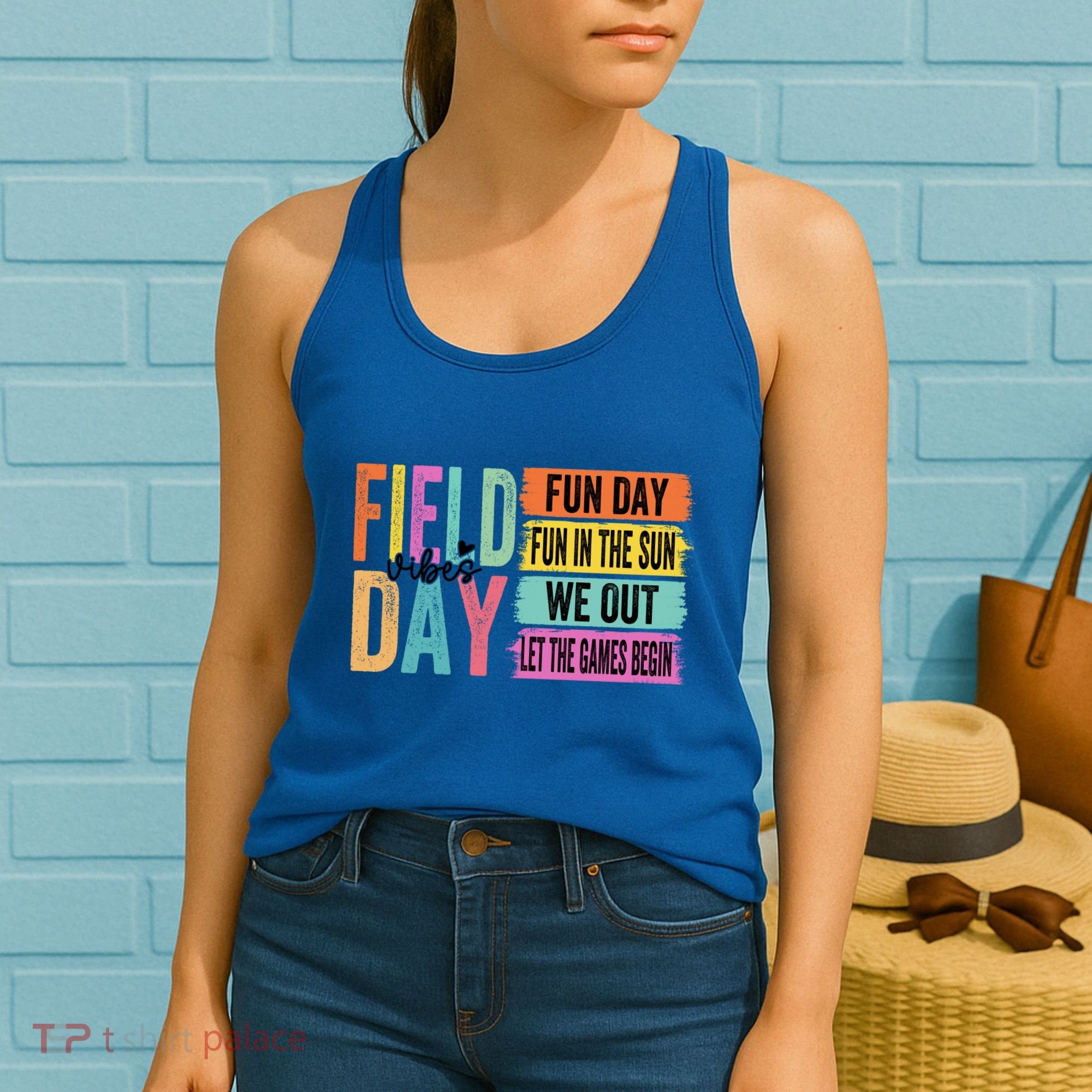 Field Day Vibes Fun Day Fun In The Sun Last Day Of School Gift Women's Tank Top