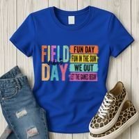 Field Day Vibes Fun Day Fun In The Sun Last Day Of School Gift Women's T-Shirt thumb 3