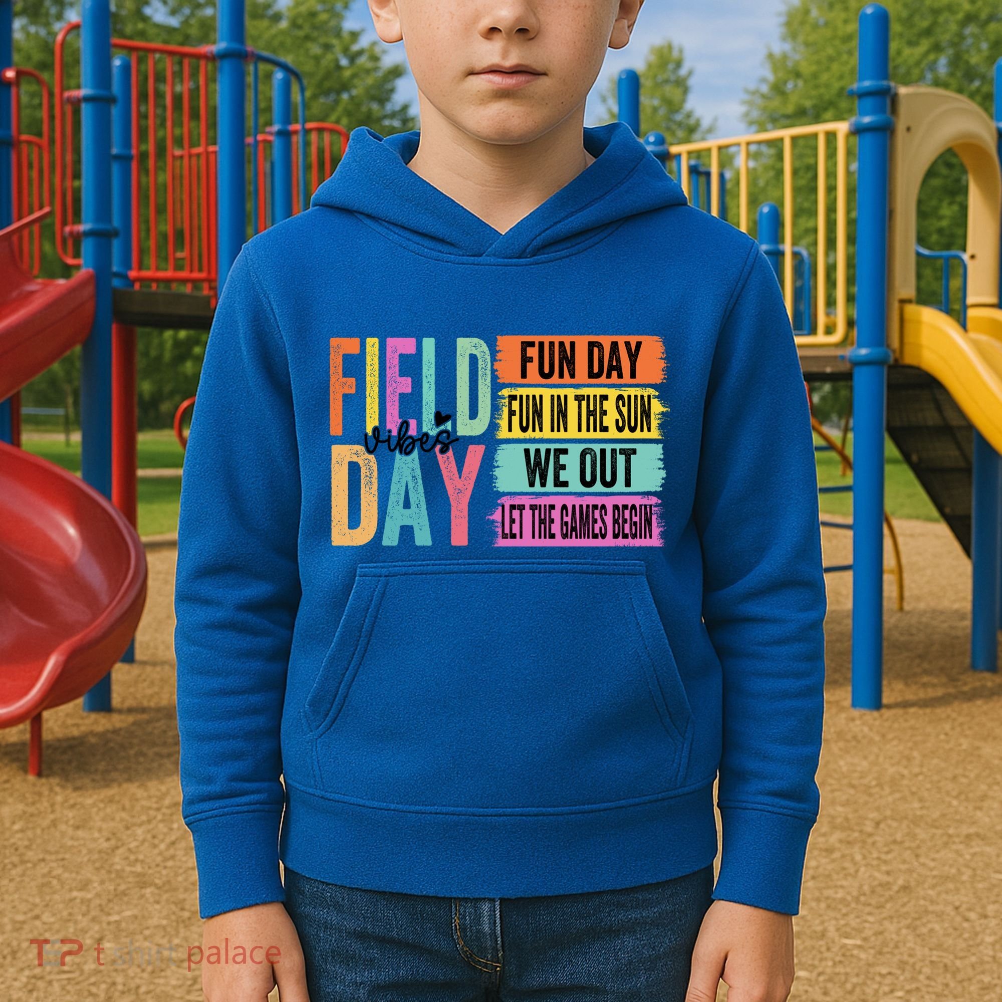 Field Day Vibes Fun Day Fun In The Sun Last Day Of School Gift Kids Hoodie