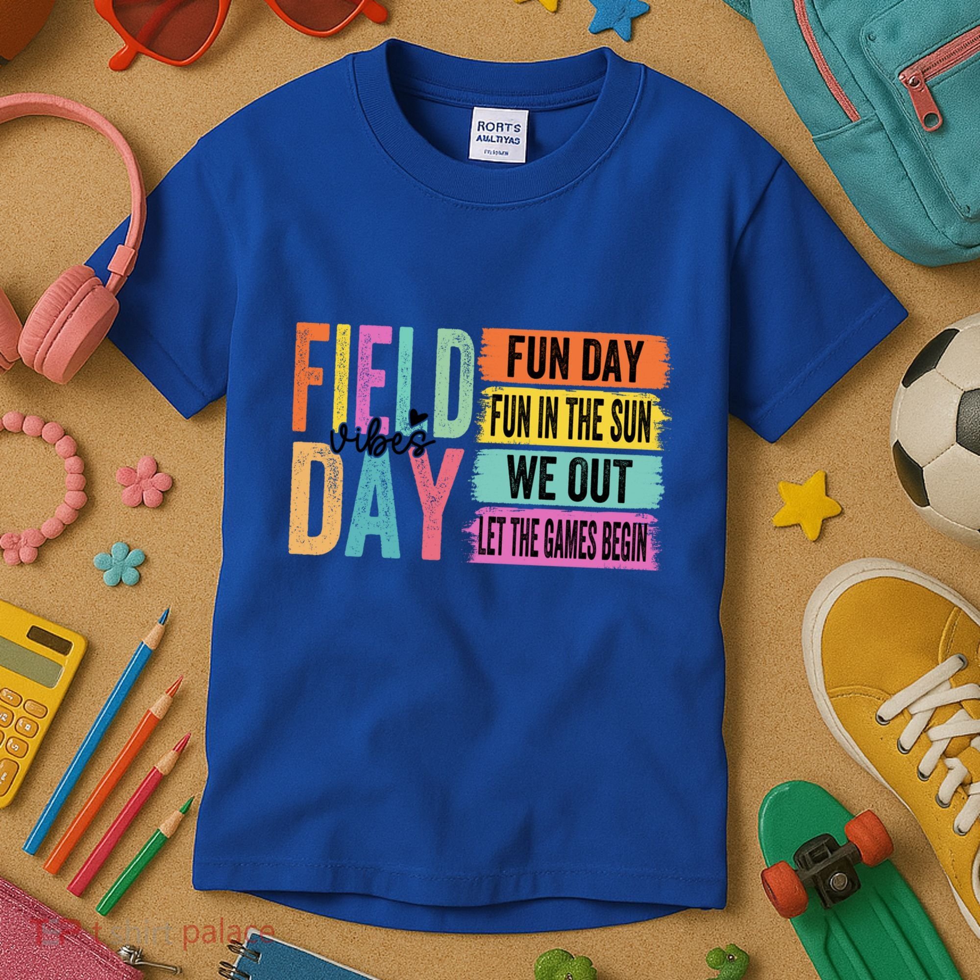 Field Day Vibes Fun Day Fun In The Sun Last Day Of School Gift Kids T-Shirt