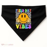 Field Day Vibes Smile Face 1st Day Of School Students And Teachers USA-Made Doggie Bandana thumb 0