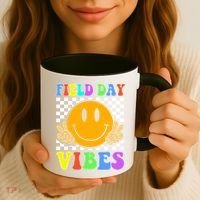 Field Day Vibes Smile Face 1st Day Of School Students And Teachers Coffee Mug thumb 3