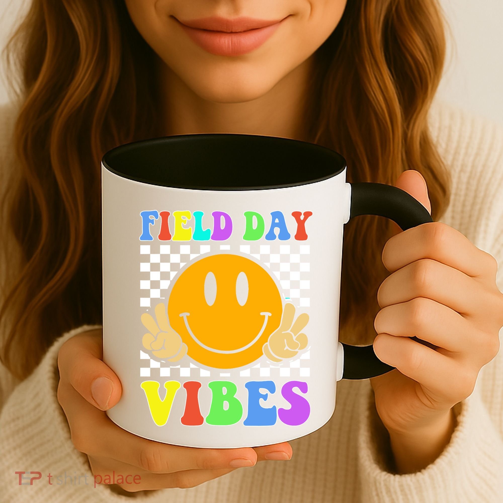 Field Day Vibes Smile Face 1st Day Of School Students And Teachers Coffee Mug