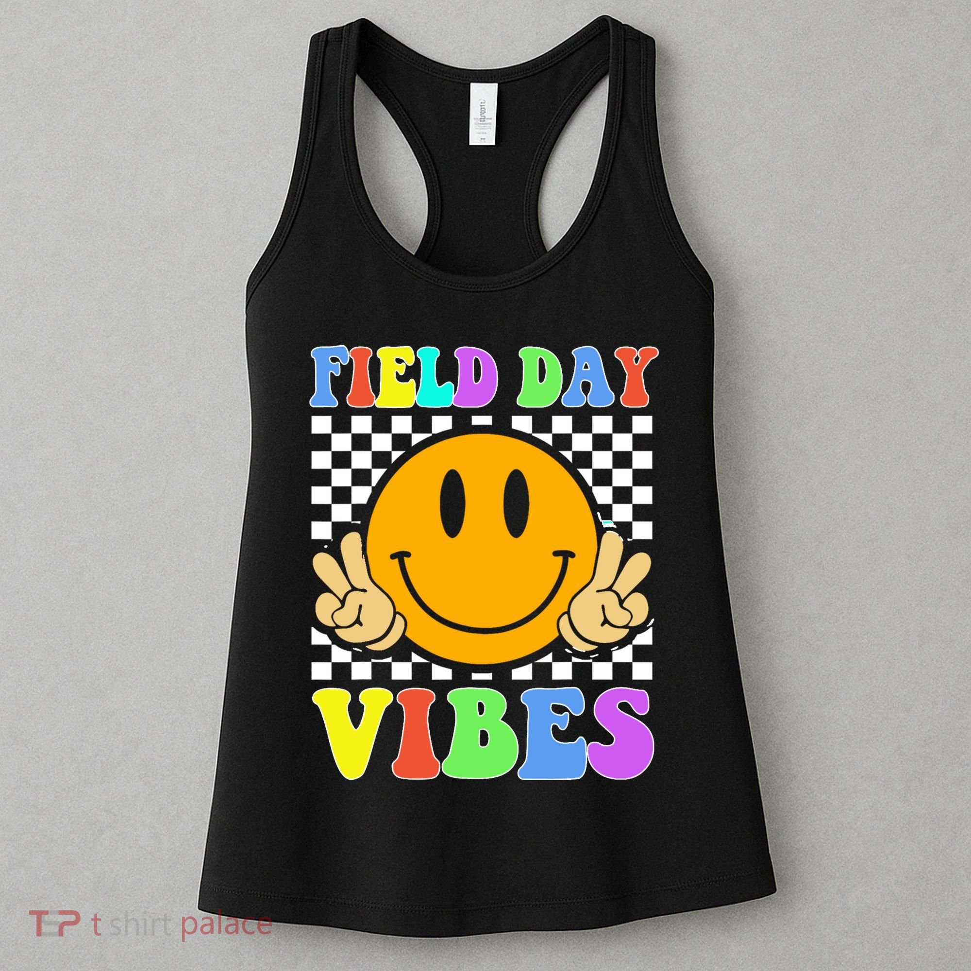 Field Day Vibes Smile Face 1st Day Of School Students And Teachers Women's Tank Top