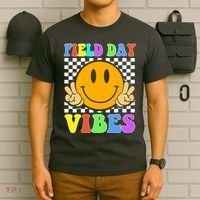 Field Day Vibes Smile Face 1st Day Of School Students And Teachers T-Shirt thumb 6