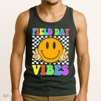 Field Day Vibes Smile Face 1st Day Of School Students And Teachers Tank Top thumb 3