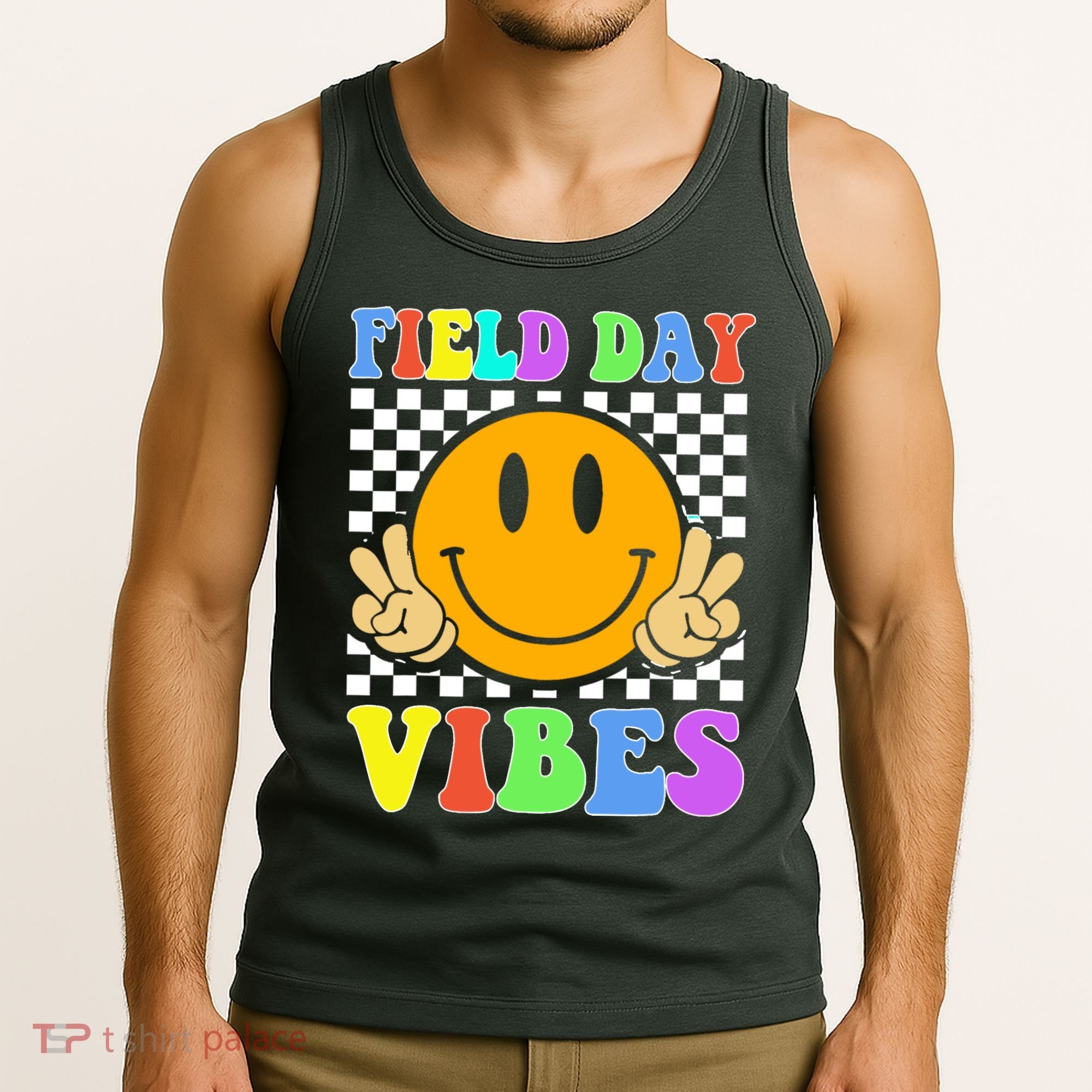 Field Day Vibes Smile Face 1st Day Of School Students And Teachers Tank Top