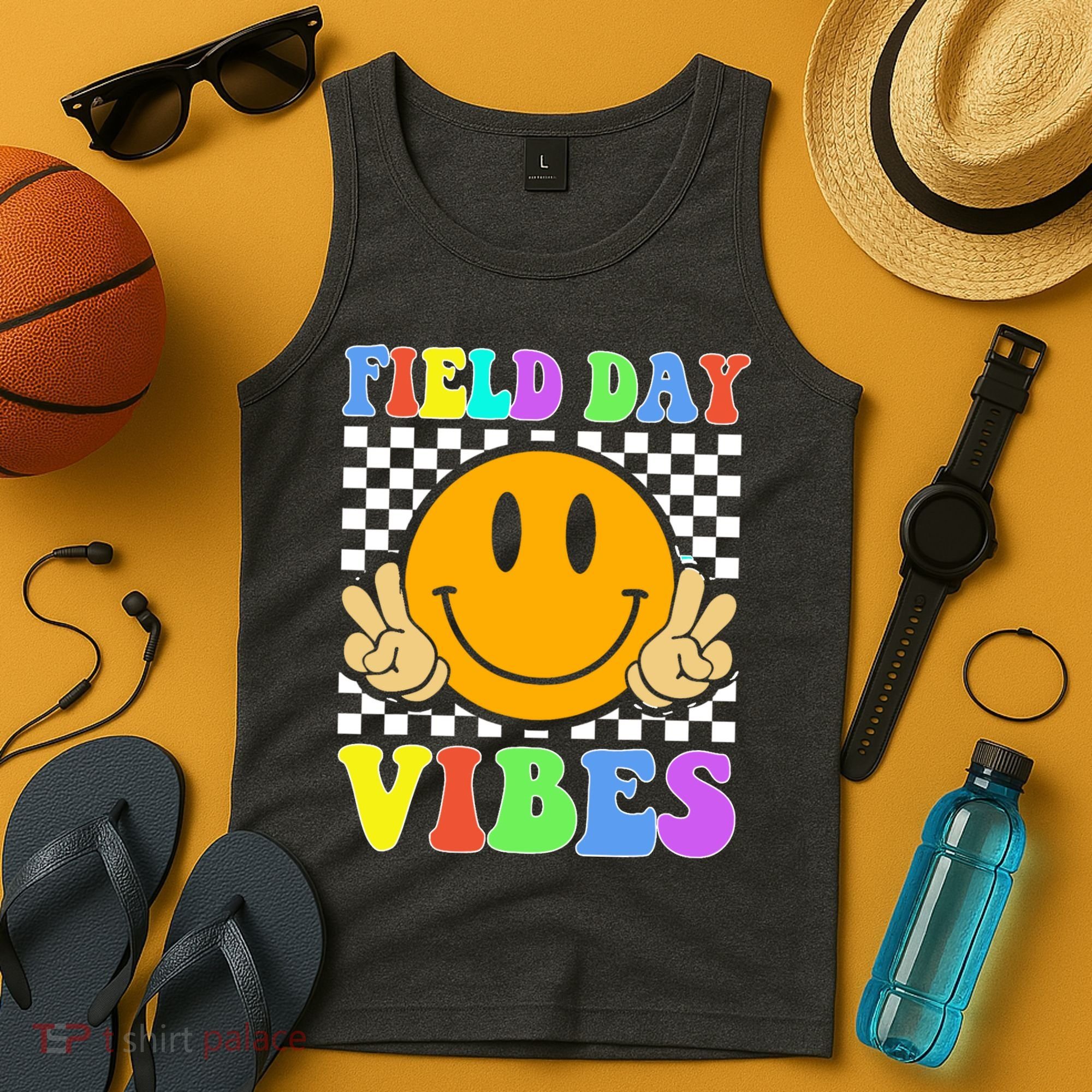 Field Day Vibes Smile Face 1st Day Of School Students And Teachers Tank Top