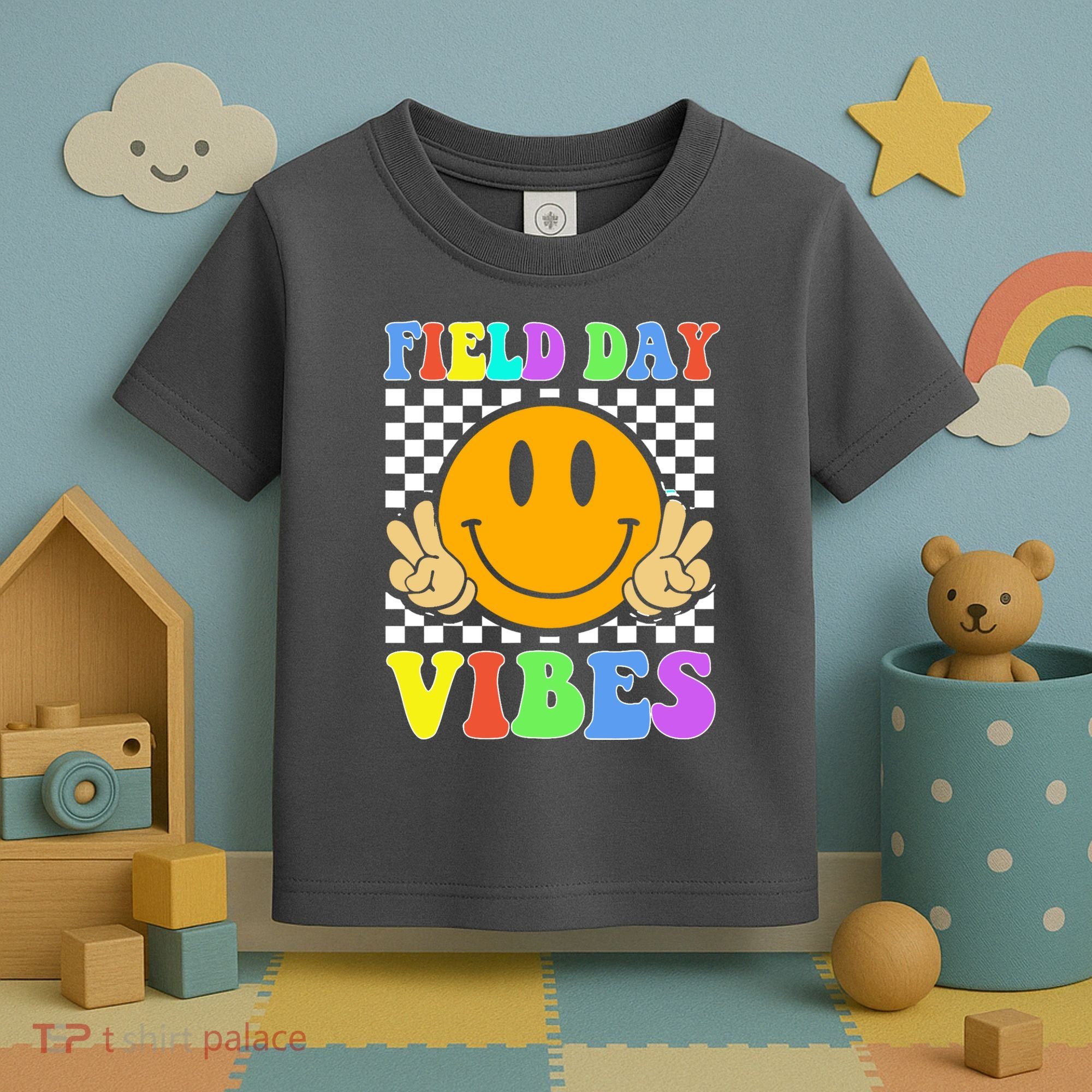 Field Day Vibes Smile Face 1st Day Of School Students And Teachers Toddler T-Shirt
