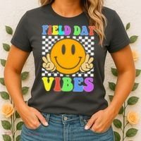 Field Day Vibes Smile Face 1st Day Of School Students And Teachers Women's T-Shirt thumb 2