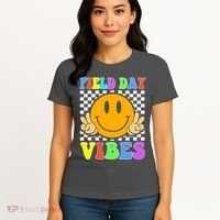 Field Day Vibes Smile Face 1st Day Of School Students And Teachers Women's T-Shirt thumb 4