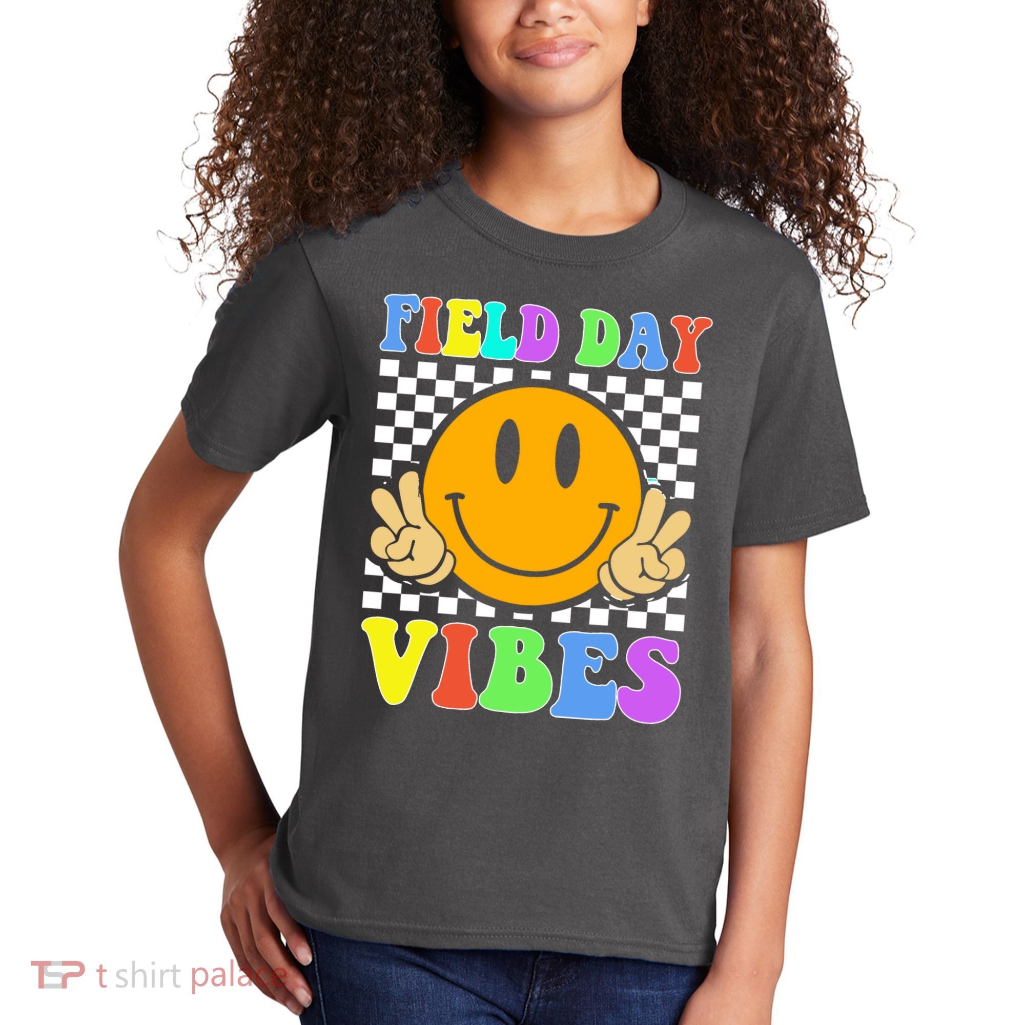 Field Day Vibes Smile Face 1st Day Of School Students And Teachers Kids T-Shirt