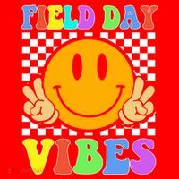 Field Day Vibes Smile Face 1st Day Of School Students And Teachers Santa Hat thumb 1