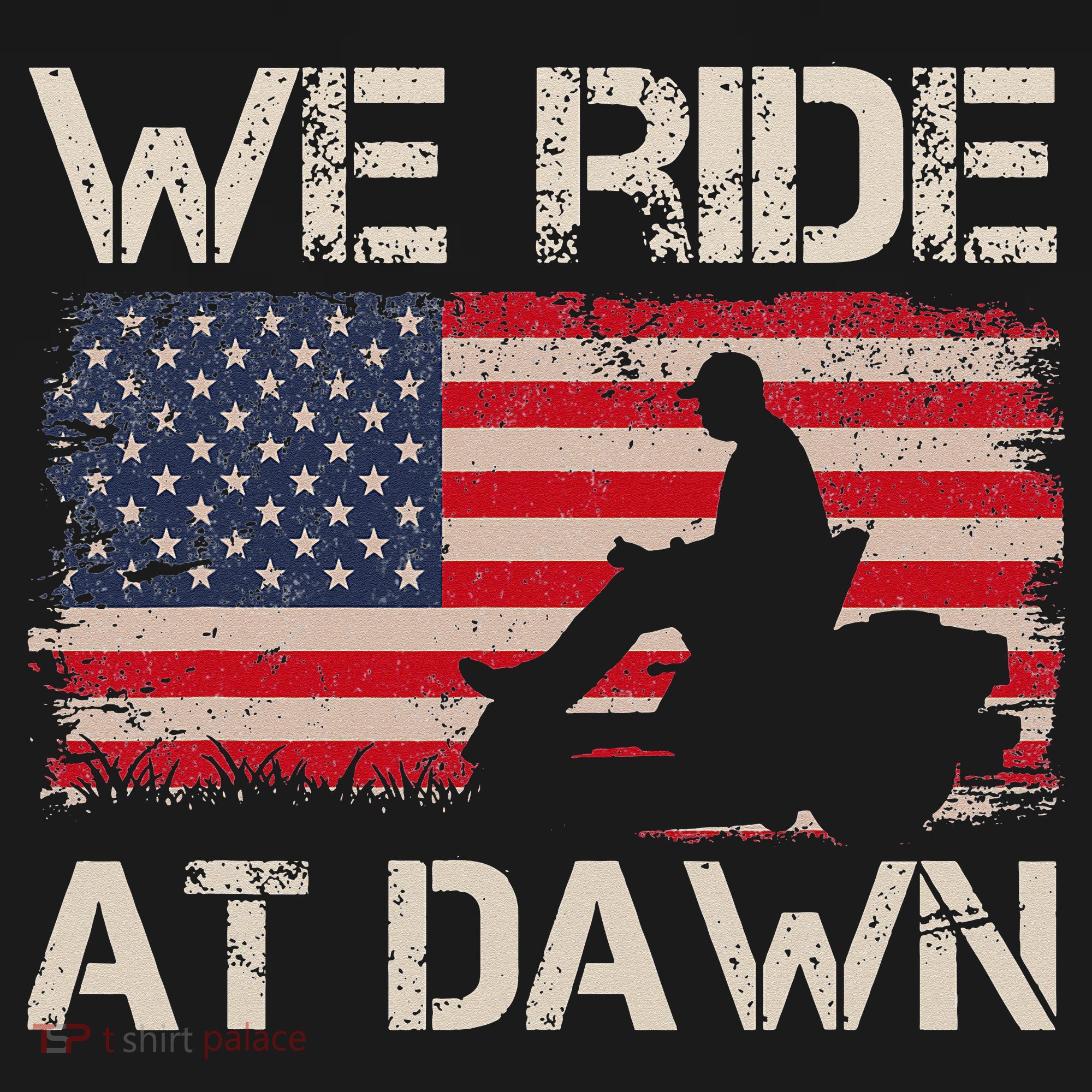 Father's Day We Ride At Dawn Lawnmower USA Flag Mowing Apron