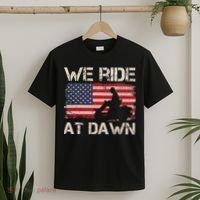Father's Day We Ride At Dawn Lawnmower USA Flag Mowing T-Shirt thumb 2