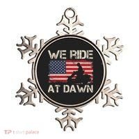 Father's Day We Ride At Dawn Lawnmower USA Flag Mowing Ornament thumb 0