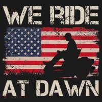 Father's Day We Ride At Dawn Lawnmower USA Flag Mowing Kids T-Shirt thumb 4