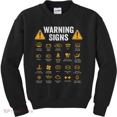 Funny Driving Warning Signs 101 Auto Mechanic Gift Driver Kids Sweatshirt