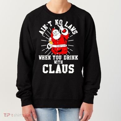 Funny Drinking With Santa Claus Women's Sweatshirt