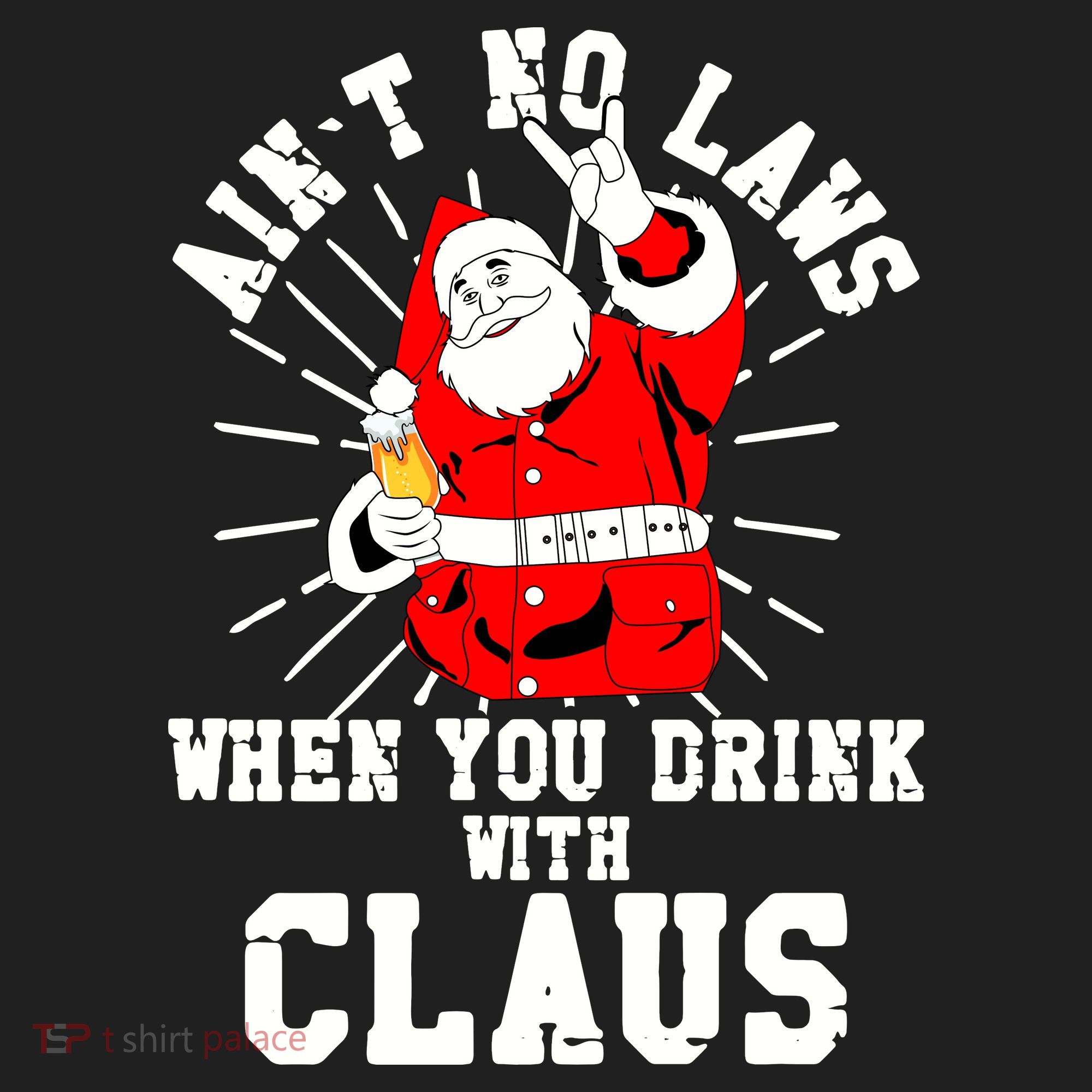 Funny Drinking With Santa Claus Women's Sweatshirt