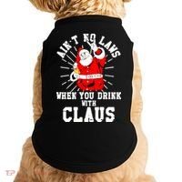 Funny Drinking With Santa Claus Doggie Tank thumb 0