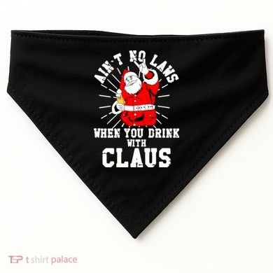 Funny Drinking With Santa Claus USA-Made Doggie Bandana