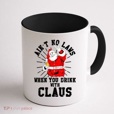 Funny Drinking With Santa Claus Coffee Mug back