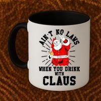 Funny Drinking With Santa Claus Coffee Mug thumb 2