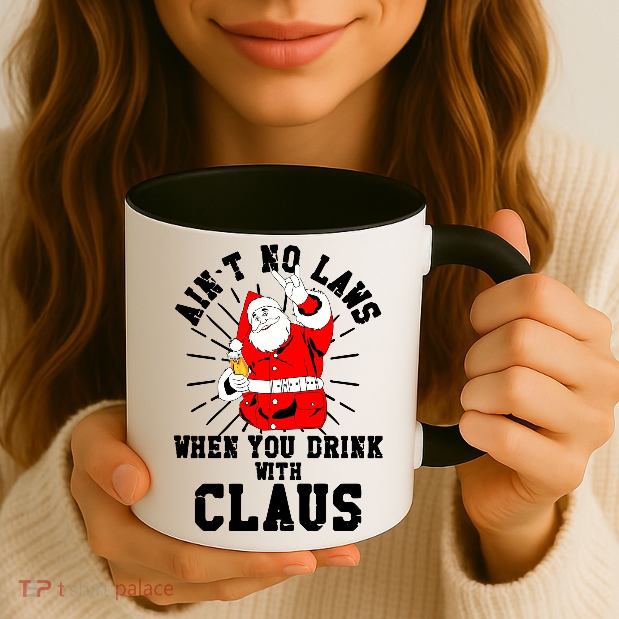 Funny Drinking With Santa Claus Coffee Mug