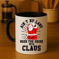 Funny Drinking With Santa Claus Coffee Mug thumb 4