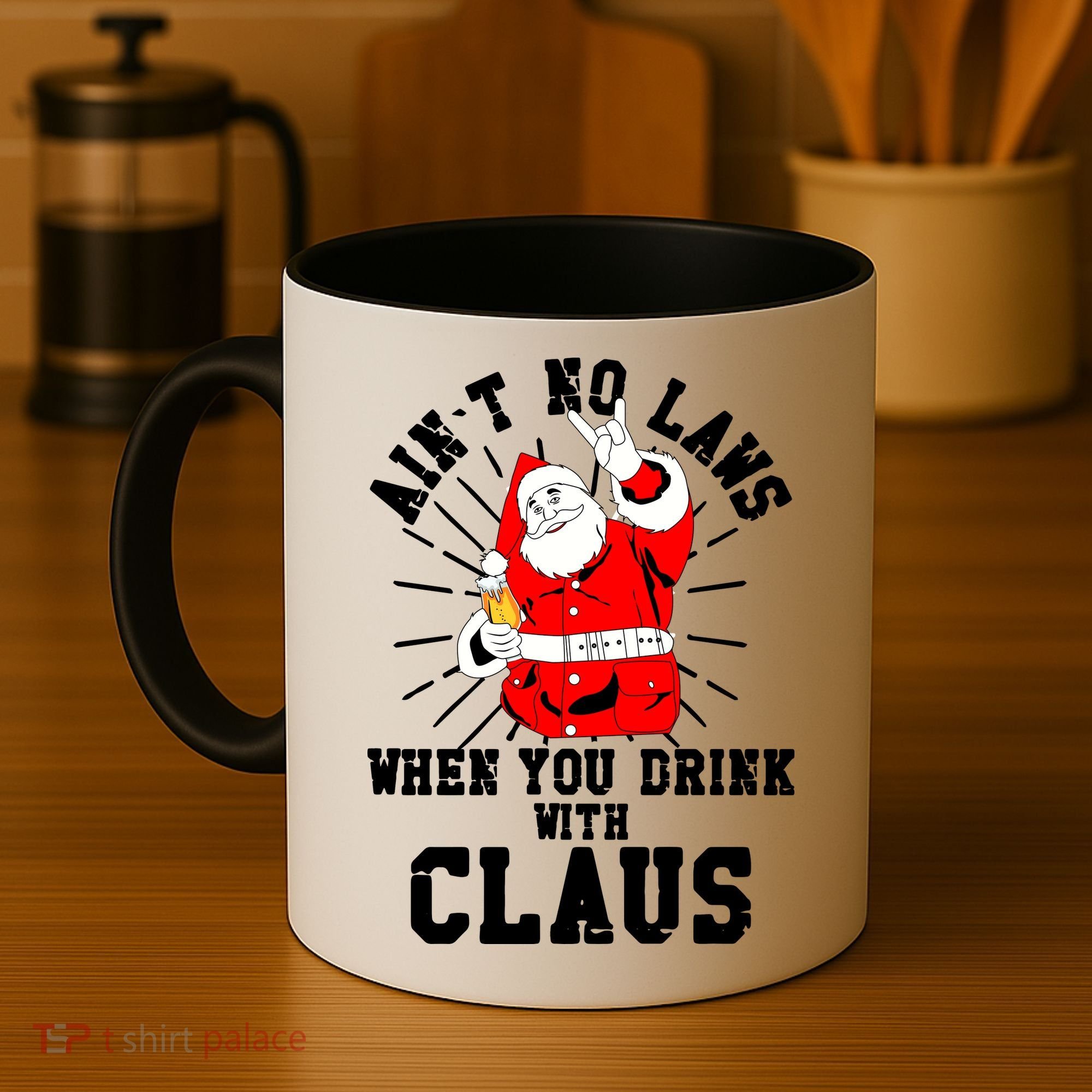 Funny Drinking With Santa Claus Coffee Mug