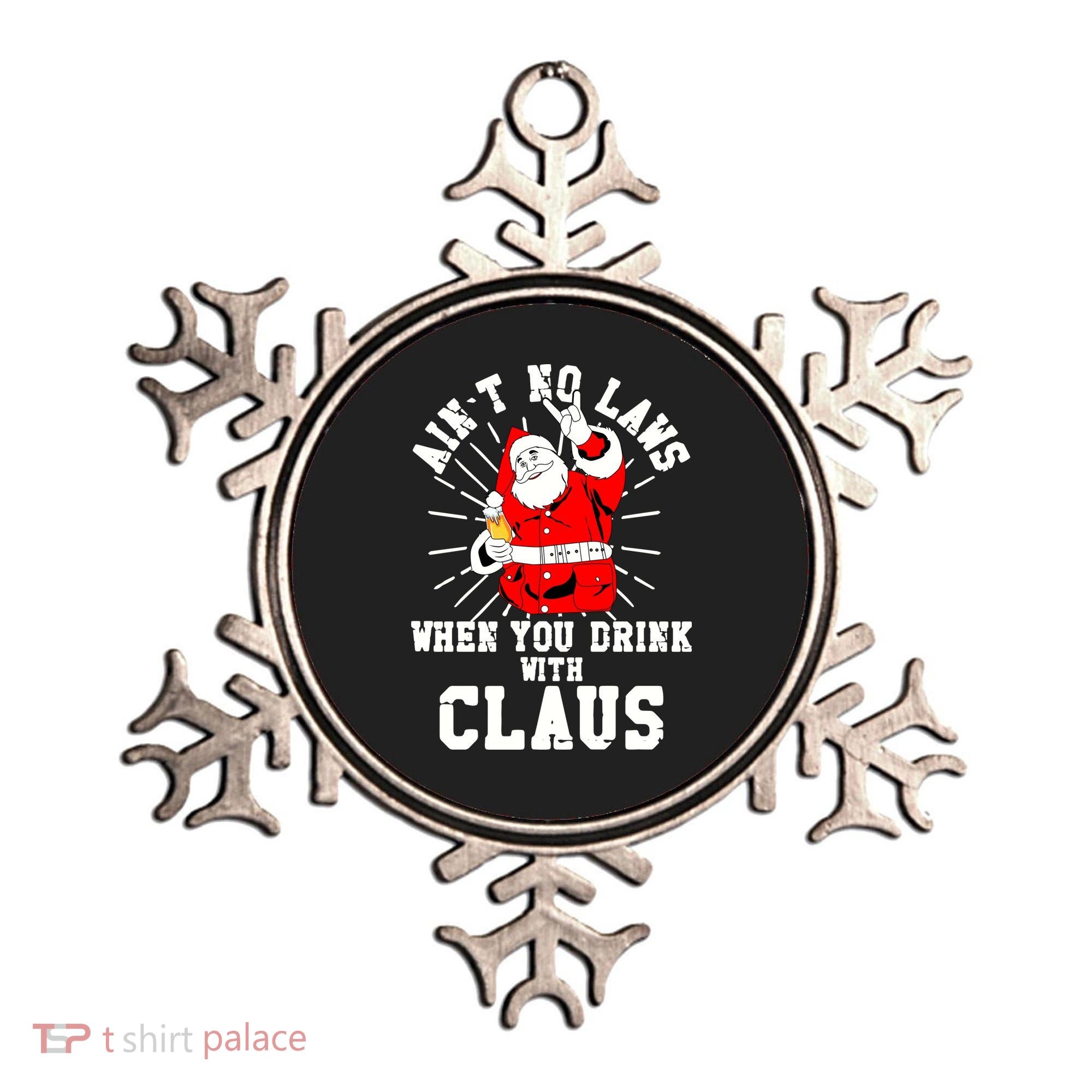 Funny Drinking With Santa Claus Ornament