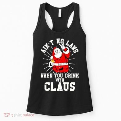 Funny Drinking With Santa Claus Women's Tank Top