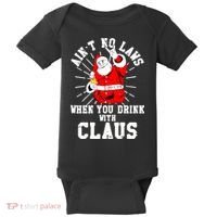 Funny Drinking With Santa Claus Baby Bodysuit thumb 0