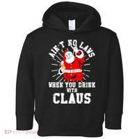 Funny Drinking With Santa Claus Toddler Hoodie thumb 0