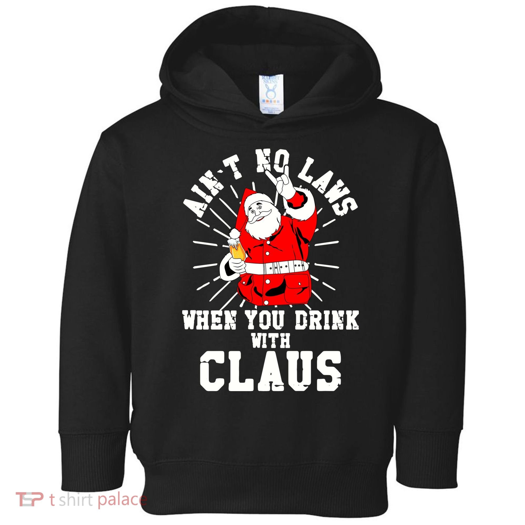 Funny Drinking With Santa Claus Toddler Hoodie