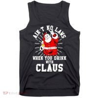 Funny Drinking With Santa Claus Tank Top thumb 0