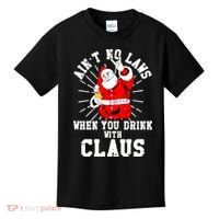 Funny Drinking With Santa Claus Kids T-Shirt thumb 0