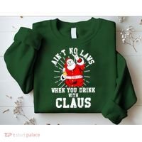Funny Drinking With Santa Claus Sweatshirt thumb 2