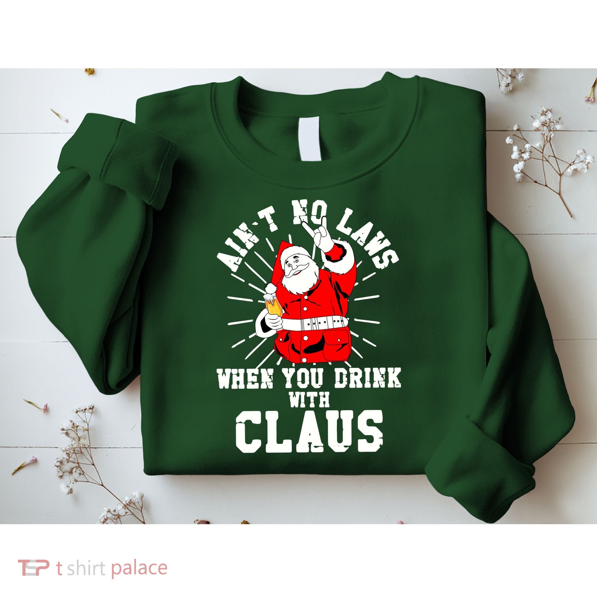 Funny Drinking With Santa Claus Sweatshirt