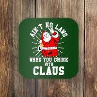 Funny Drinking With Santa Claus Coaster thumb 0